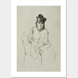 Portrait of Berthe Morisot by Marcellin Gilbert Desboutin Posters and Art